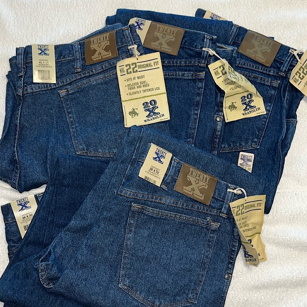 31 x 38 New with tags “20X”  Wrangler Jeans “TwentyX”